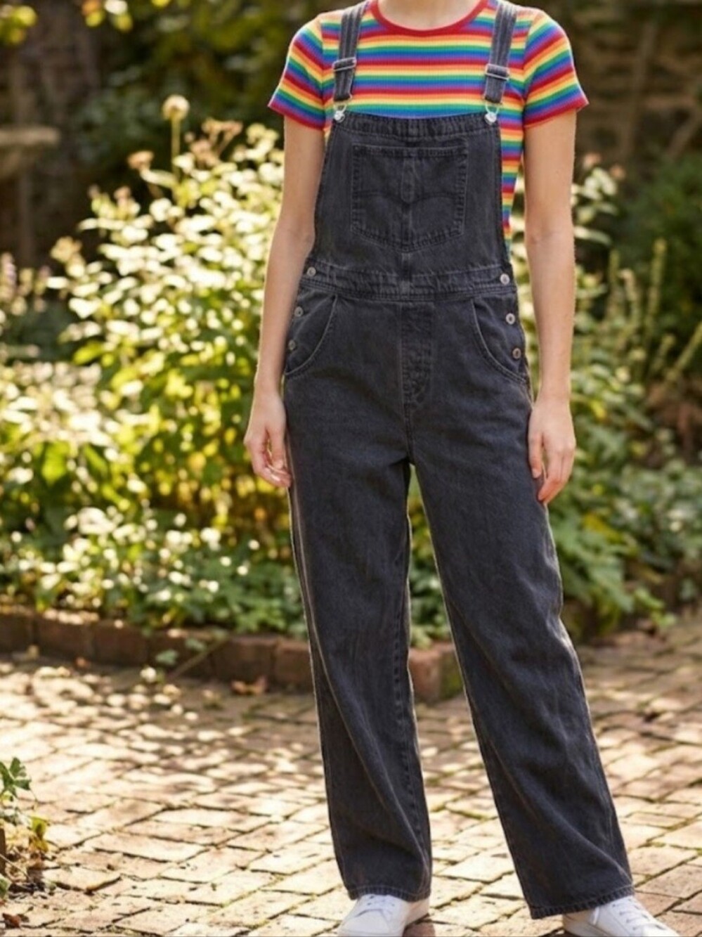 Levi's Womens Silvertab Faded Black Bib Overalls Size Large 2022 Release